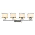 Contemporary 4 Light Chrome Bath Vanity Fixture