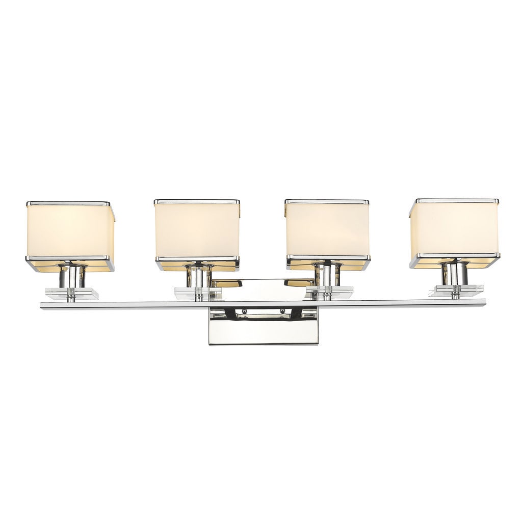 Contemporary 4 Light Chrome Bath Vanity Fixture