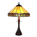 Chloe Eleanor Collection Tiffany Style Mission Design 2 Light Dark Antique Bronze Table Lamp