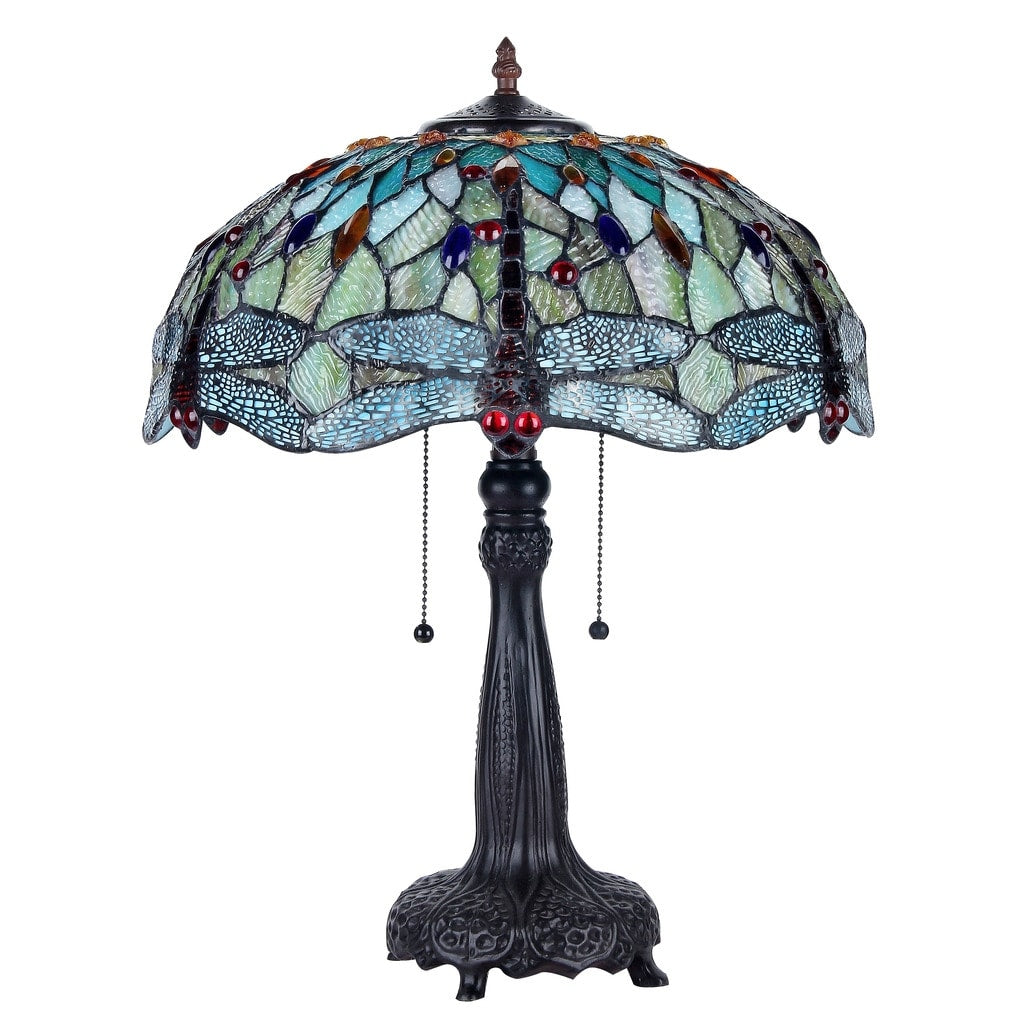 Chloe Empress Collection Tiffany Style 2 Light Dark Bronze Table Lamp