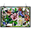 Chloe Floral Design Glass Bronze Window Panel