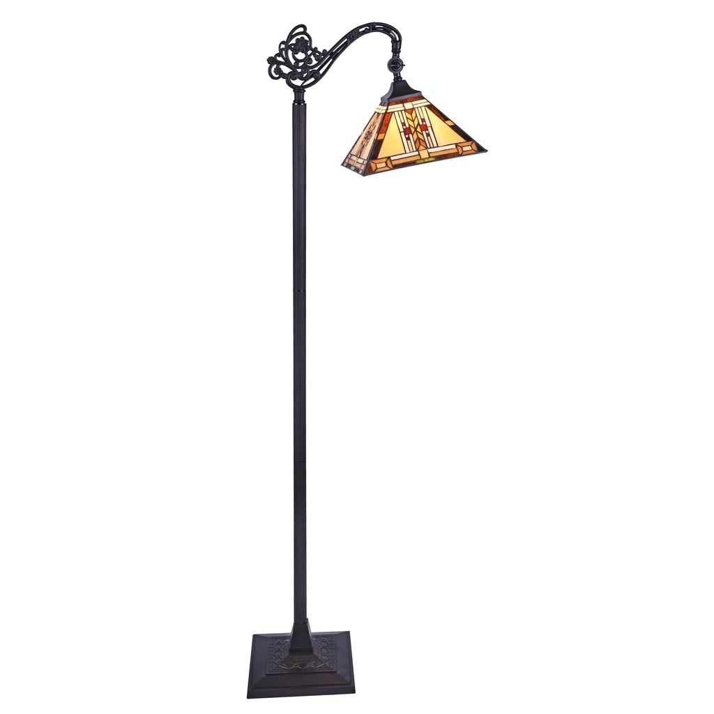 Chloe Gode Collection Tiffany Style 1 Light Blackish Bronze Floor Lamp