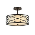 Chloe Gwen Collection 2 Light Oil Rubbed Bronze Semi Flush Mount