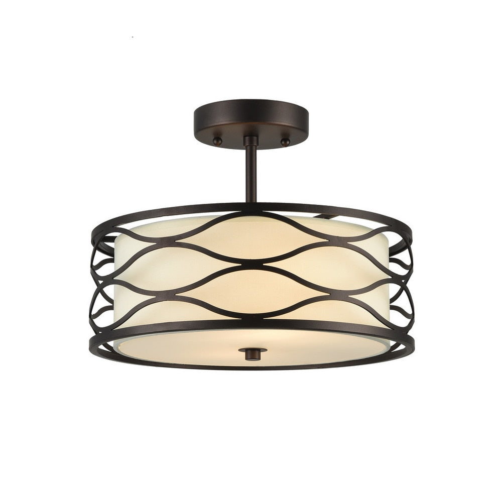 Chloe Gwen Collection 2 Light Oil Rubbed Bronze Semi Flush Mount