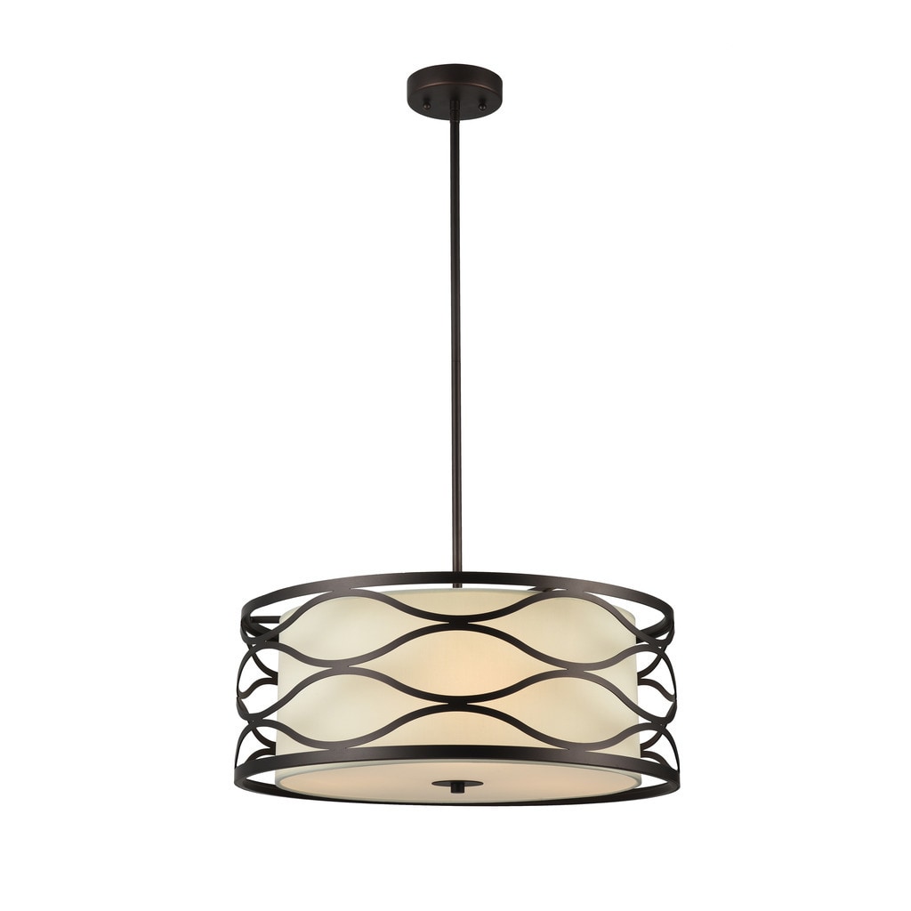 Chloe Gwen Collection 3 Light Oil Rubbed Bronze Pendant