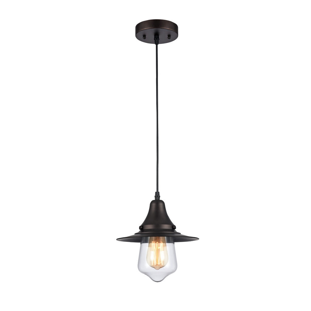 Industrial 1 Light Oil Rubbed Bronze Pendant