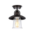 Chloe Industrial 1 Light Oil Rubbed Bronze Semi Flush Mount