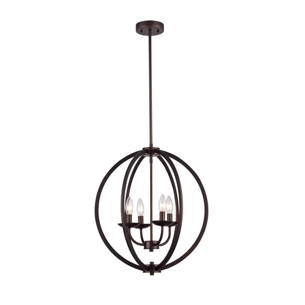Chloe Industrial 4 Light Oil Rubbed Bronze Pendant