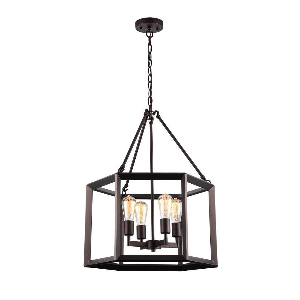 Copper Grove Cannock Industrial 4 Light Oil Rubbed Bronze Pendant