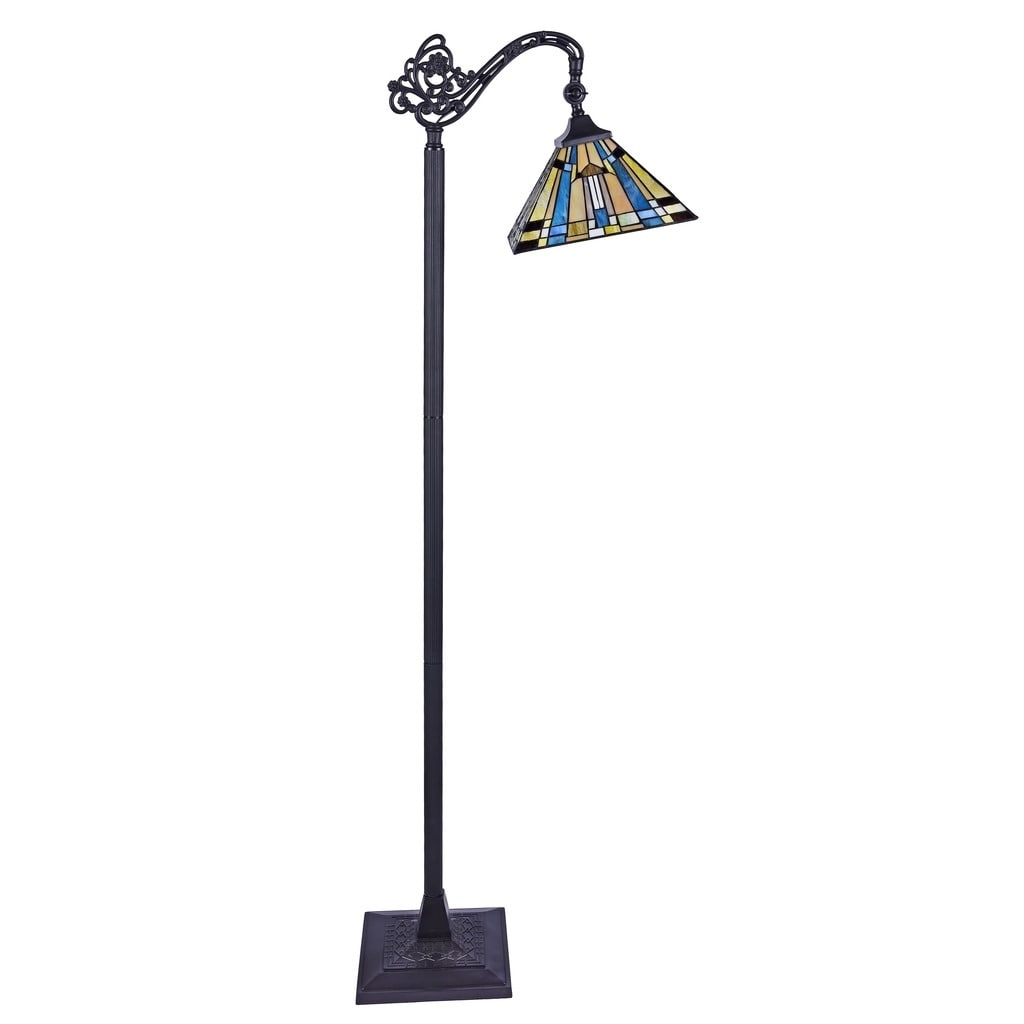 Chloe Kinsey Collection Tiffany Style 1 Light Blackish Bronze Floor Lamp