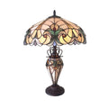 Chloe Liaison Collection Tiffany Style Victorian Design 2 1 Light Dark Antique Bronze Table Lamp