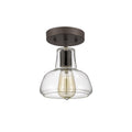 Chloe Loft Industrial 1 Light Oil Rubbed Bronze Semi Flush Mount
