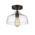 Chloe Lighting Loft Industrial 1 Light Oil Rubbed Bronze Semi Flush Mount