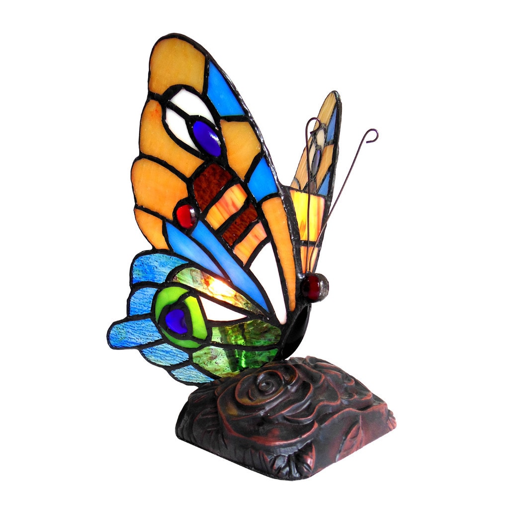 Chloe Tiffany Style Butterfly Design 1 Light Accent Lamp