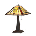 Chloe Tiffany Style Mission Design 2 Light Bronze Table Lamp