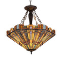 Chloe Tiffany Style Mission Design 3 Light Inverted Pendant