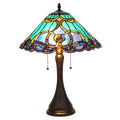 Chloe Tiffany Style Victorian Design 2 Light Antique Bronze Table Lamp