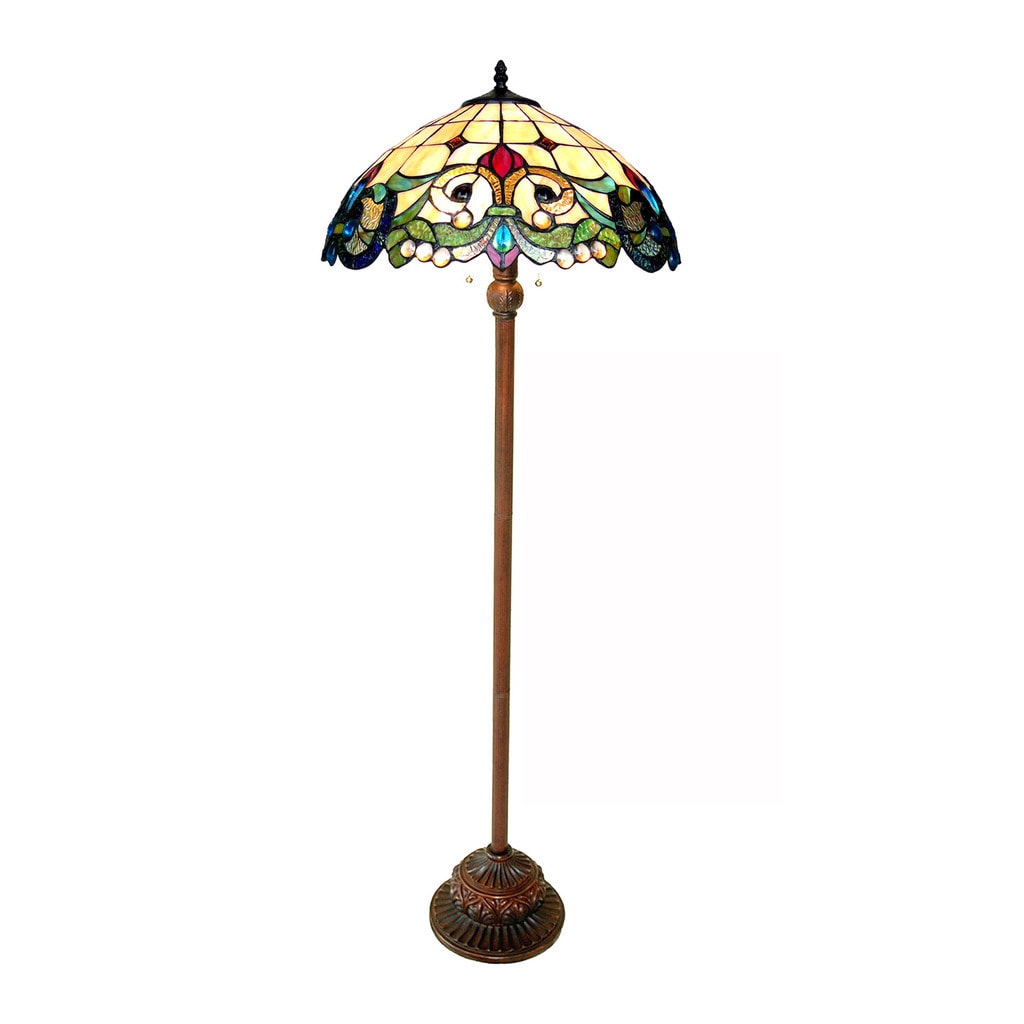 Chloe Tiffany Style Victorian Design 2 Light Bronze Floor Lamp