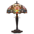 Chloe Tiffany Style Victorian Design 2 Light Bronze Table Lamp