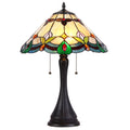 Chloe Tiffany Style Victorian Design 2 Light Bronze Table Lamp