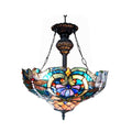 Chloe Tiffany Style Victorian Dragonfly Design 2 Light Bronze Inverted Pendant