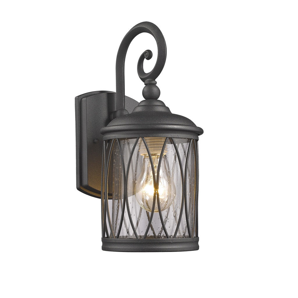 Chloe Transitional 1 Light Black Outdoor Wall Lantern