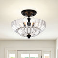 Chloe Modern 3 Light Black Semi Flush Mount