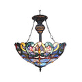 Chloe Nora Collection Tiffany Style Victorian Design 2 Light Dark Antique Bronze Inverted Pendant