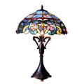Chloe Nora Collection Tiffany Style Victorian Design 2 Light Dark Antique Bronze Table Lamp