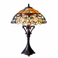 Chloe Nora Collection Tiffany Style Victorian Design 2 Light Dark Antique Bronze Table Lamp