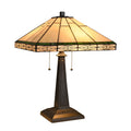Chloe Tiffany Mission Design 2 Light Blackish Bronze Table Lamp