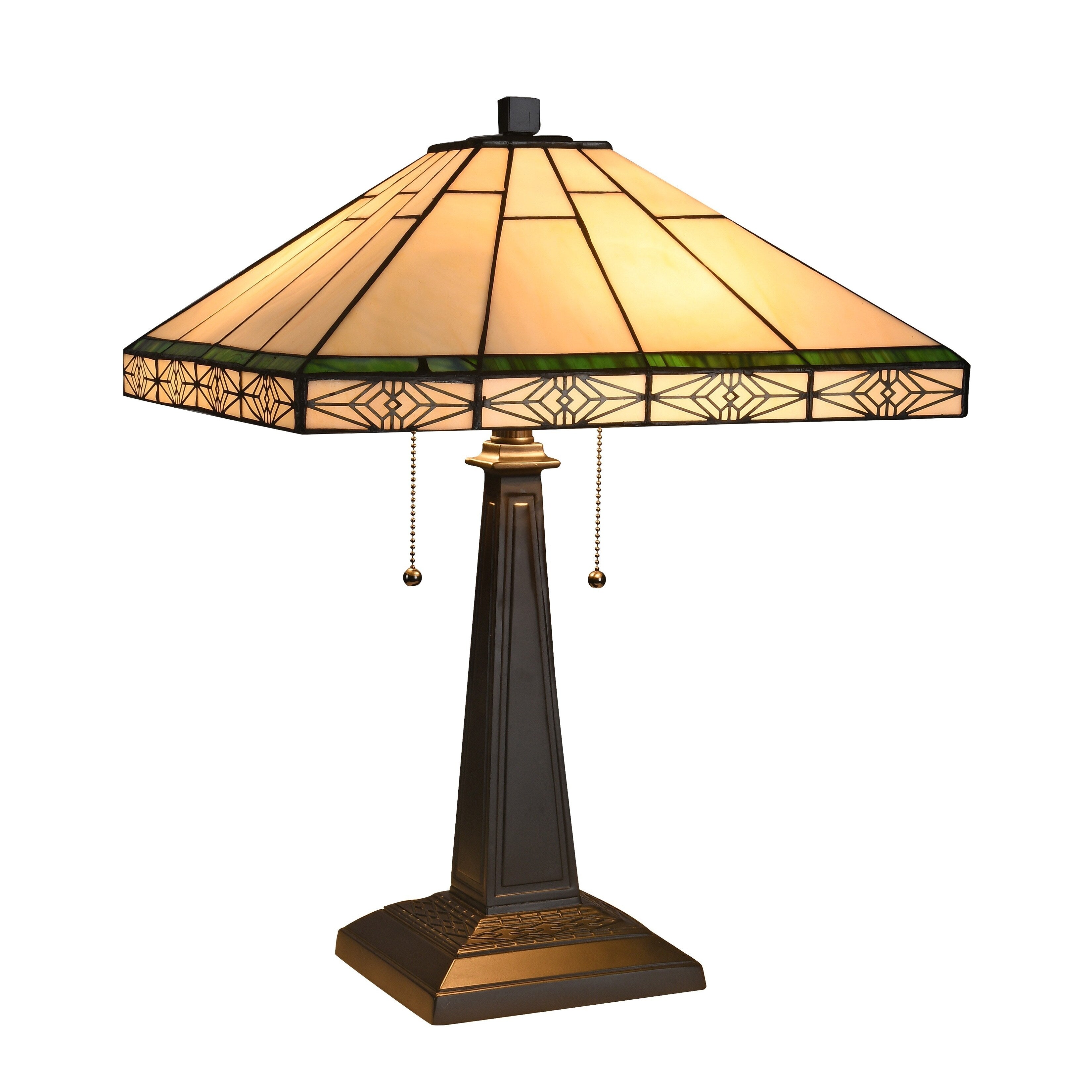 Chloe Tiffany Mission Design 2 Light Blackish Bronze Table Lamp