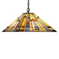 Chloe Tiffany Style 2 Light Blackish Bronze Art Glass Pendant