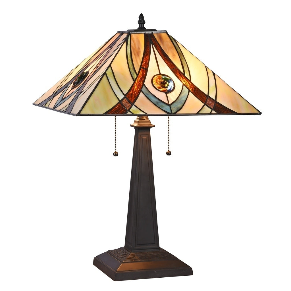 Chloe Tiffany Style 2 Light Blackish Bronze Table Lamp
