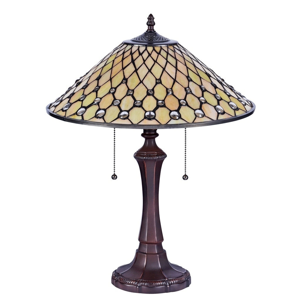 Chloe Tiffany Style 2 Light Blackish Bronze Table Lamp