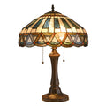 Chloe Tiffany Style 2 Light Dark Bronze Table Lamp