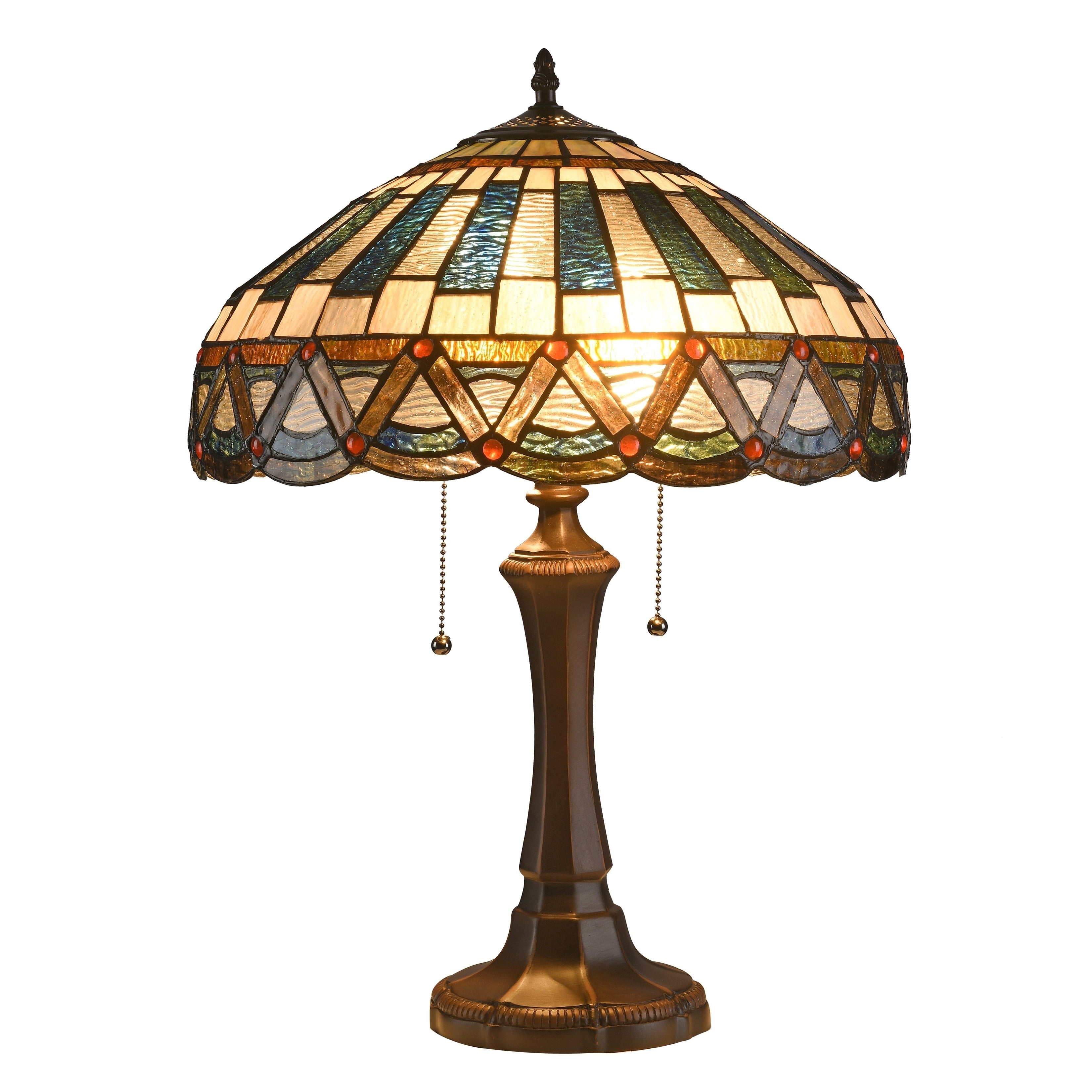 Chloe Tiffany Style 2 Light Dark Bronze Table Lamp