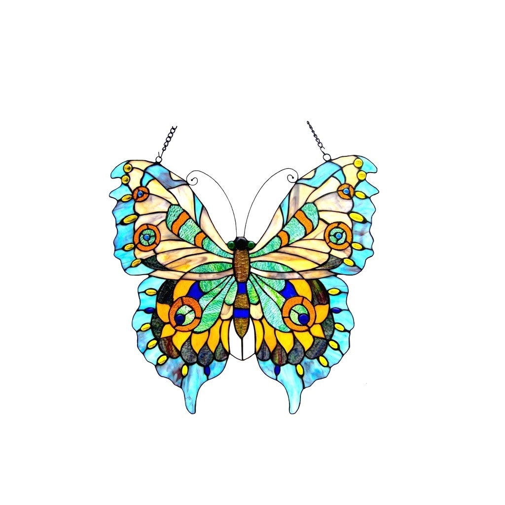 Chloe Tiffany Style Butterfly Design Window Panel Suncatcher M