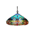 Chloe Tiffany Style Dragonfly Design 3 Light Antique Bronze Pendant