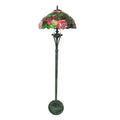 Chloe Tiffany Style Floral Design 2 Light Antique Bronze Floor Lamp