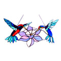Chloe Tiffany Style Hummingbird Design Window Panel Suncatcher