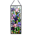 Chloe Tiffany Style Iris Floral Design Window Panel Suncatcher M