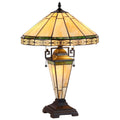 Chloe Tiffany Style Mission Design 2 1 Light Blackish Bronze Table Lamp