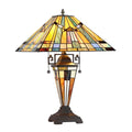Chloe Tiffany Style Mission Design 2 1 Light Blackish Bronze Table Lamp