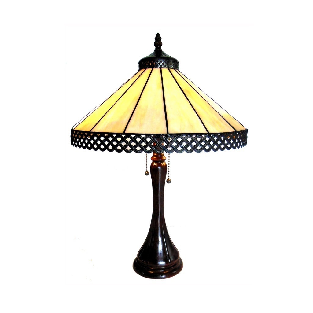 Tiffany Style Mission Design 2 Light Antique Bronze Table Lamp