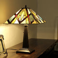 Chloe Tiffany Style Mission Design 2 Light Blackish Bronze Table Lamp