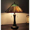 Chloe Tiffany Style Mission Design 2 Light Dark Bronze Table Lamp