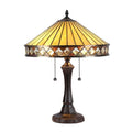 Chloe Tiffany Style Mission Design 2 Light Dark Bronze Table Lamp