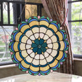 Chloe Tiffany Style Round Stained Glass Window Panel