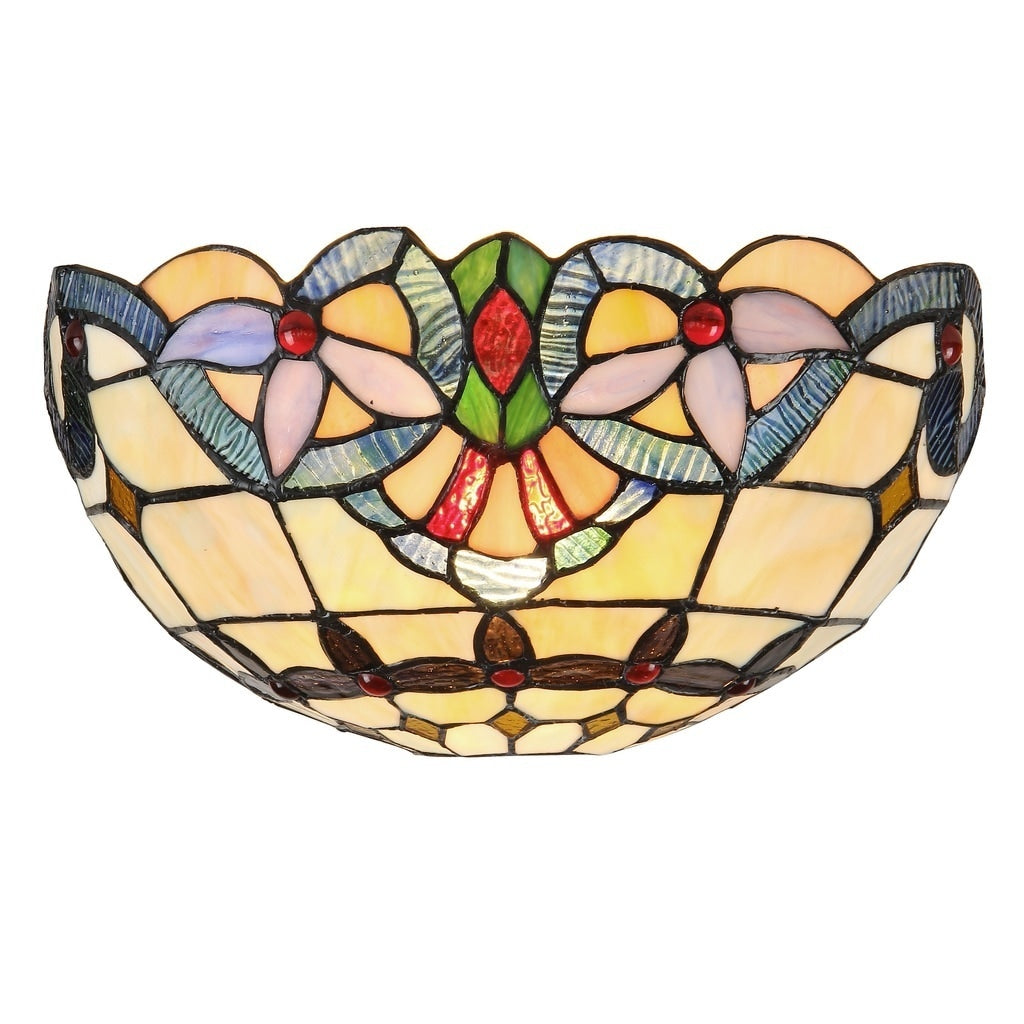 Chloe Tiffany Style Victorian Design 1 Light Black Wall Sconce